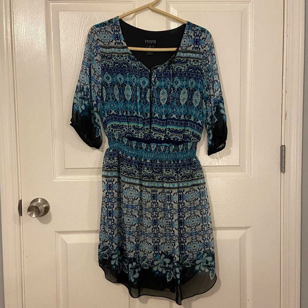 Enfocus Studio Chiffon Tribal Print Dress 8 Worn Once Like New